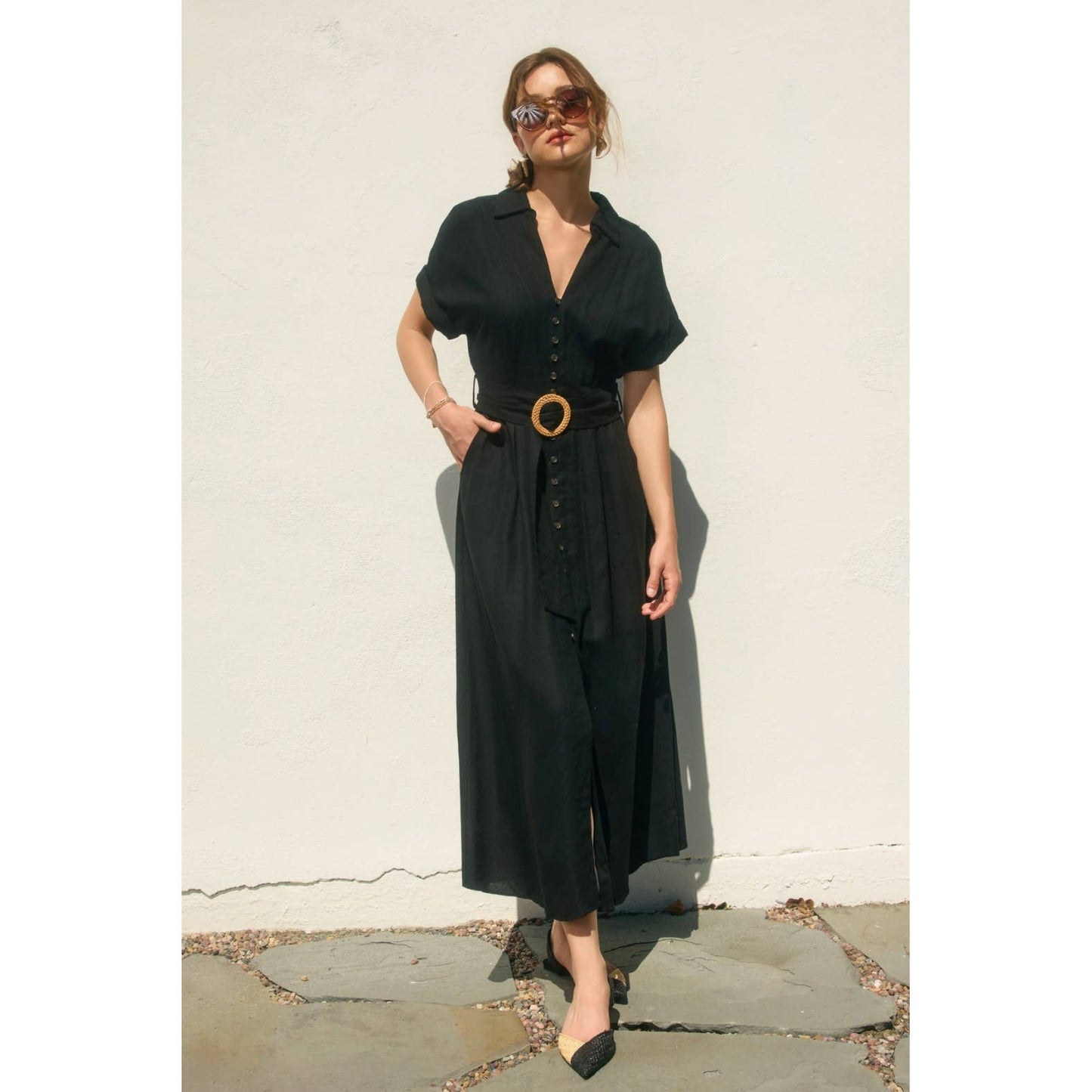 Heaven Sent Wicker Buckle Maxi Dress