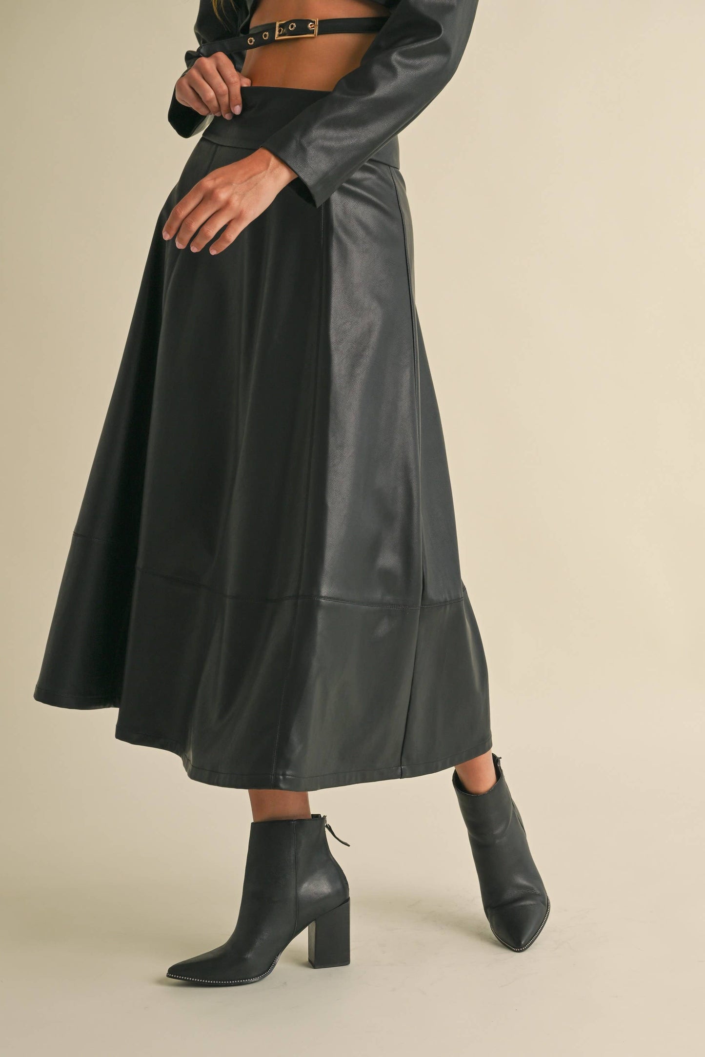 Faux leather Midi Skirt