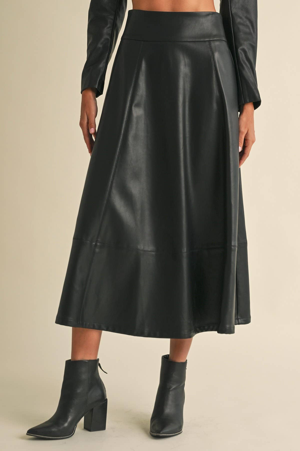 Faux leather Midi Skirt