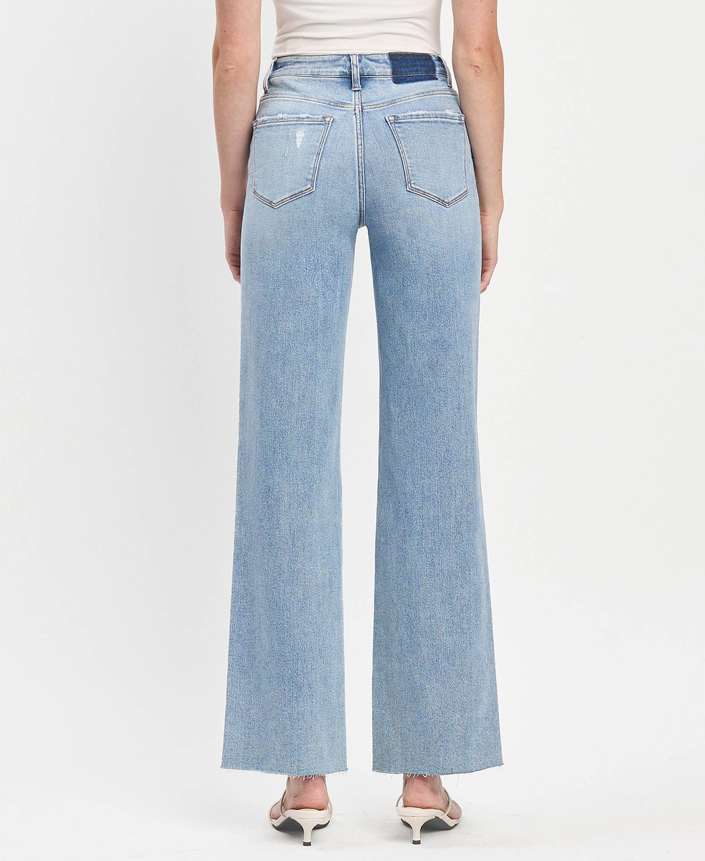 Vervet High Rise raw hem wide leg jeans