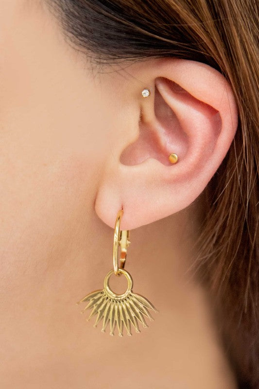 ONLINE EXCLUSIVE Palm Drop Hoop Earrings