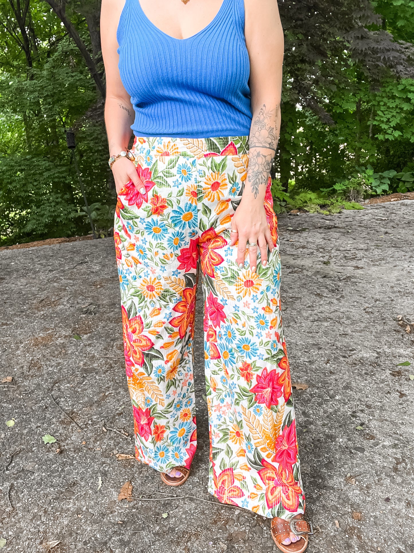 Lucie Floral Flowy Pants