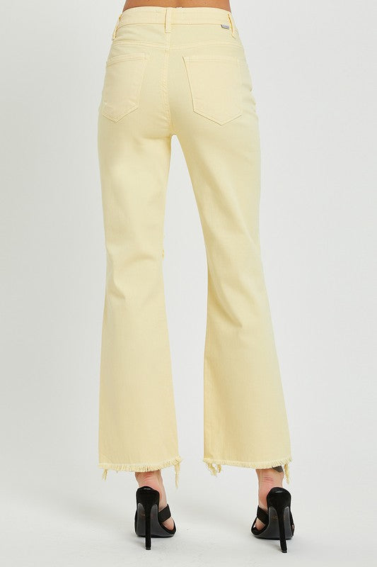 RISEN Jeans- Lemon Yellow Distressed Jeans