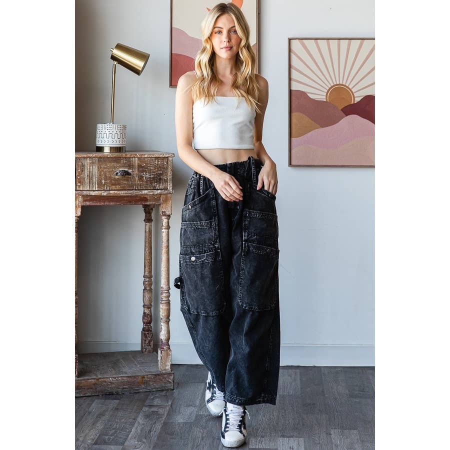 Oli & Hali mineral wash cargo jeans