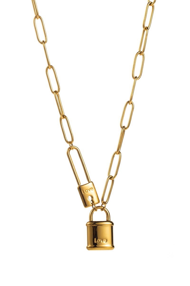 Stainless Steel Chain Geometric layered Pendant Necklace