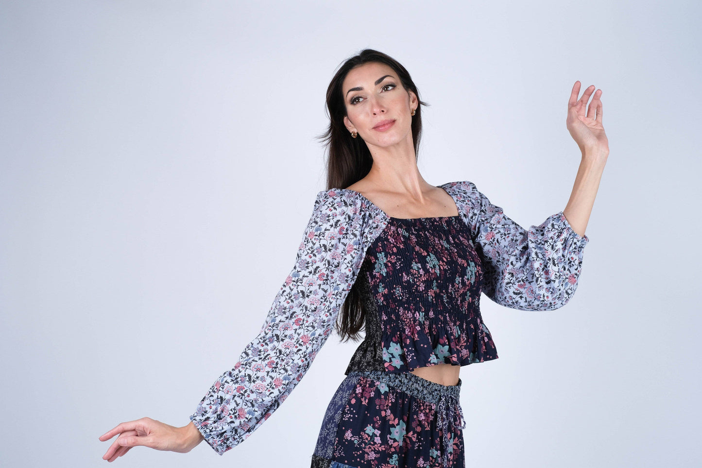Handcrafted Hi lo Floral Skirt