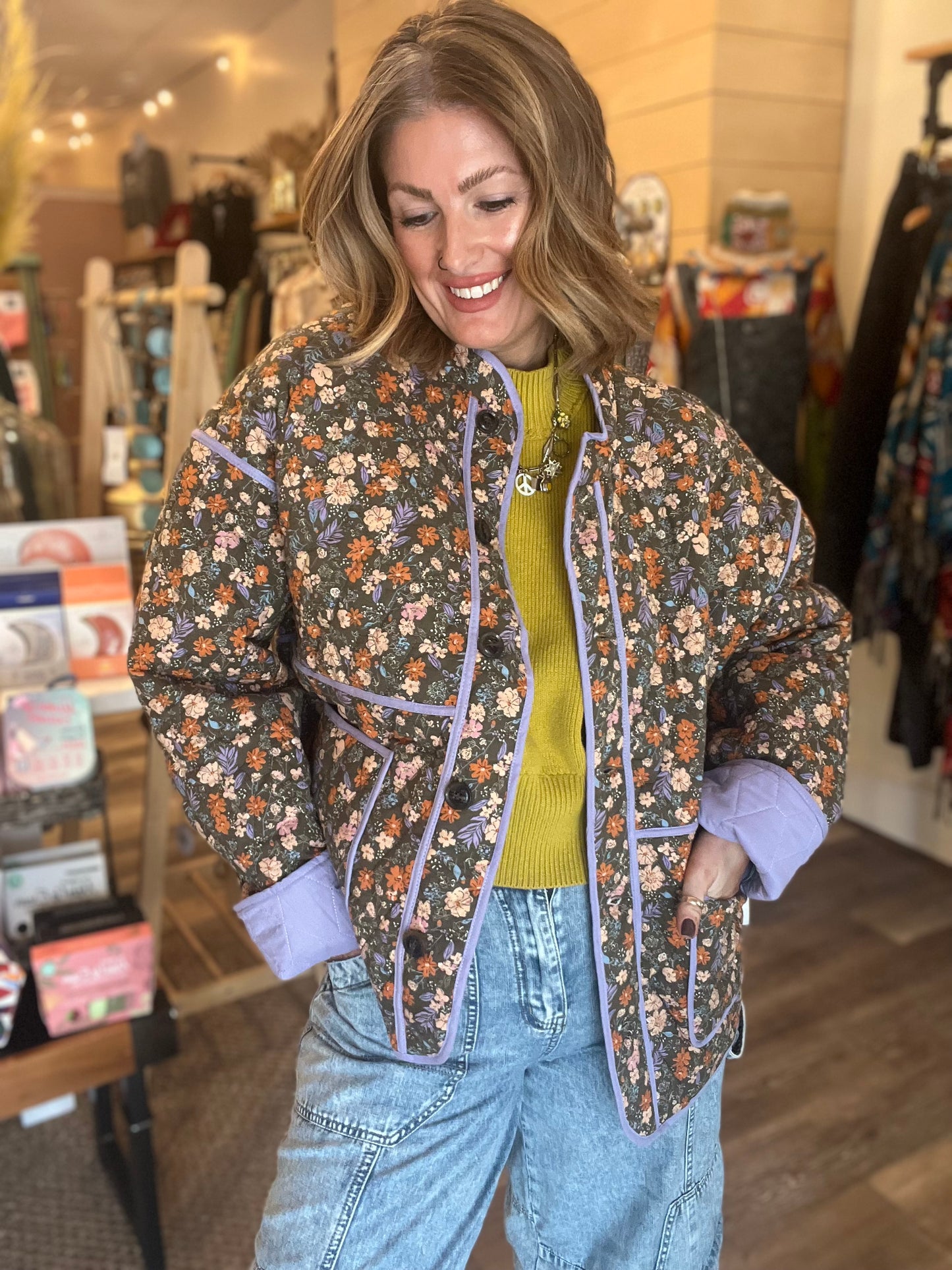 Quinn Floral quilted jacket