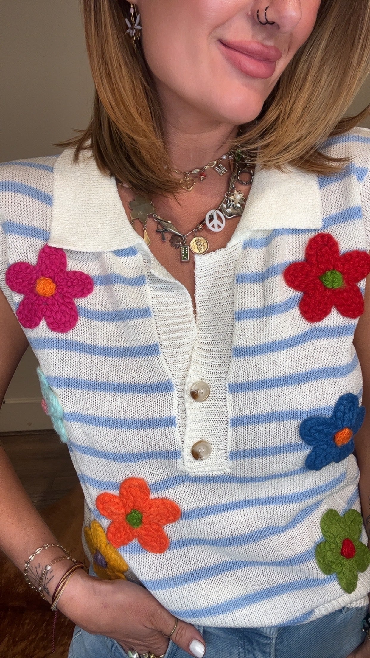 Faded Gardens sleeveles top