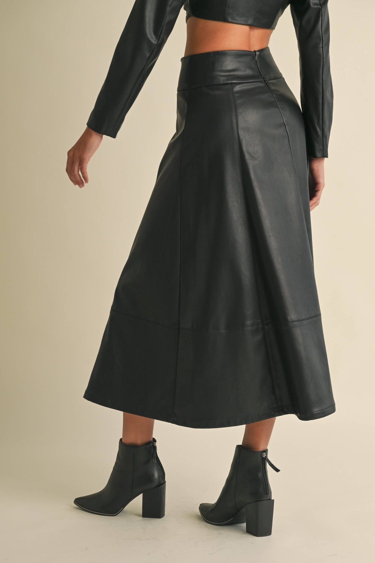 Faux leather Midi Skirt