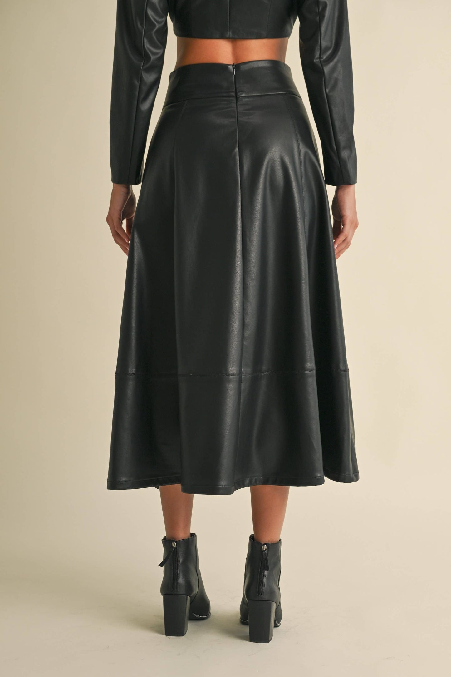 Faux leather Midi Skirt