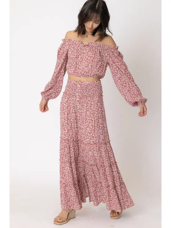 Laurel Floral smocked skirt