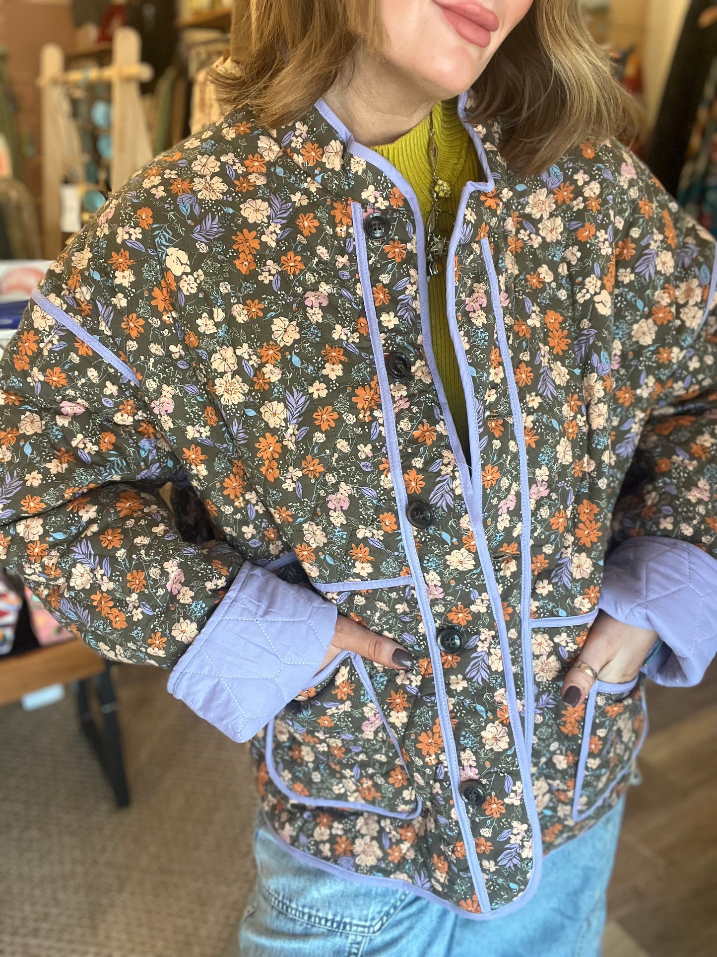 Quinn Floral quilted jacket