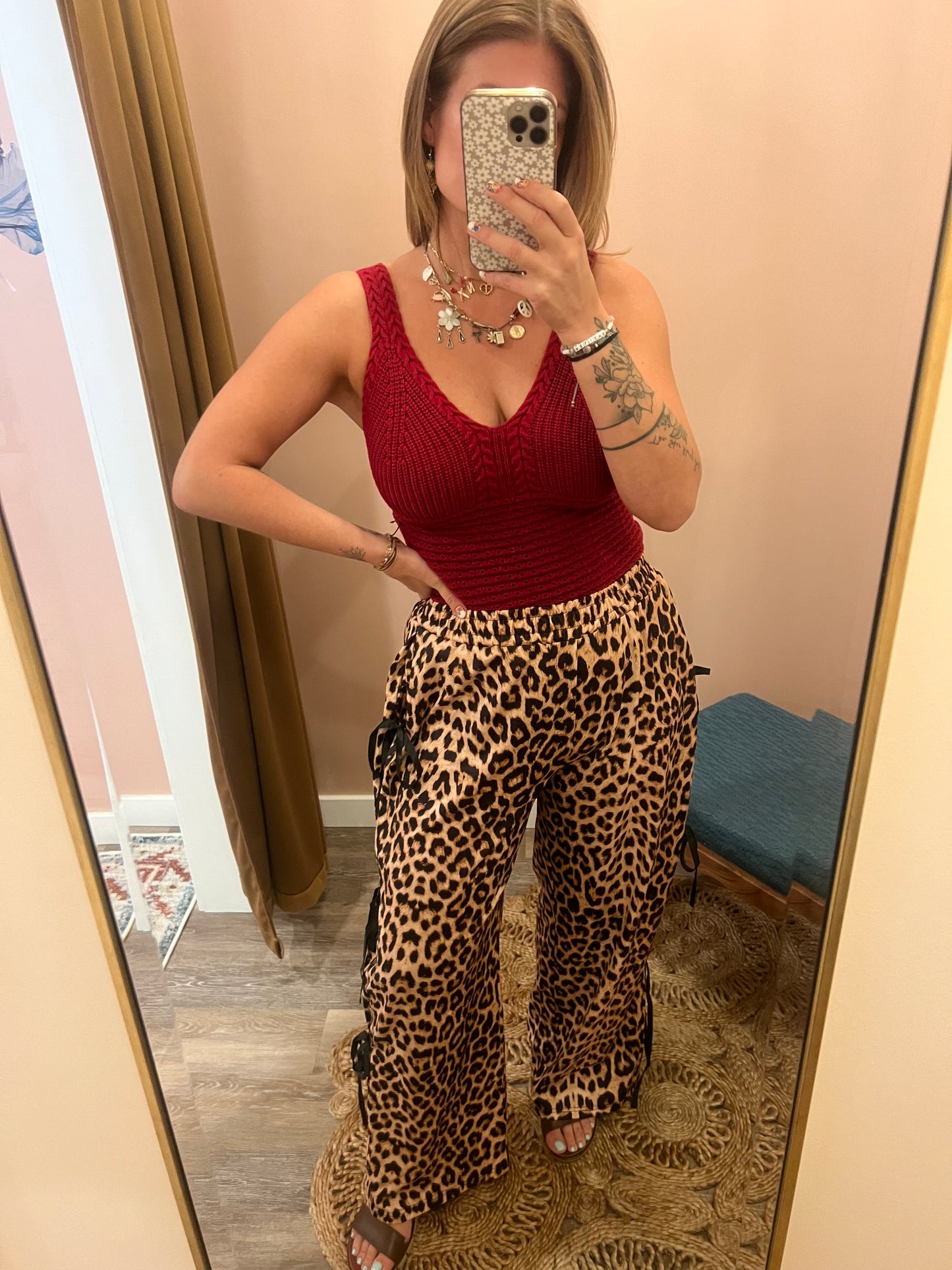 Leopard Bow tie Pants