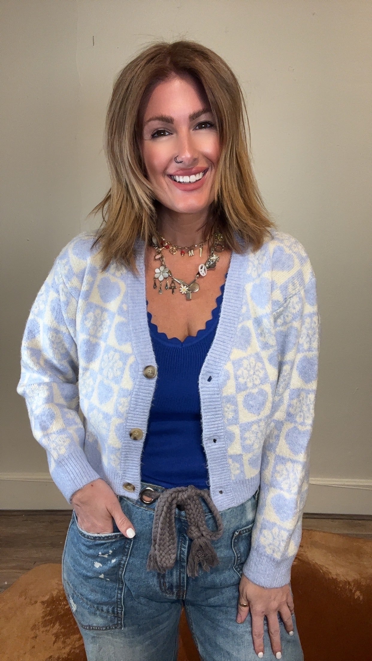 Emmy crop sweater cardigan