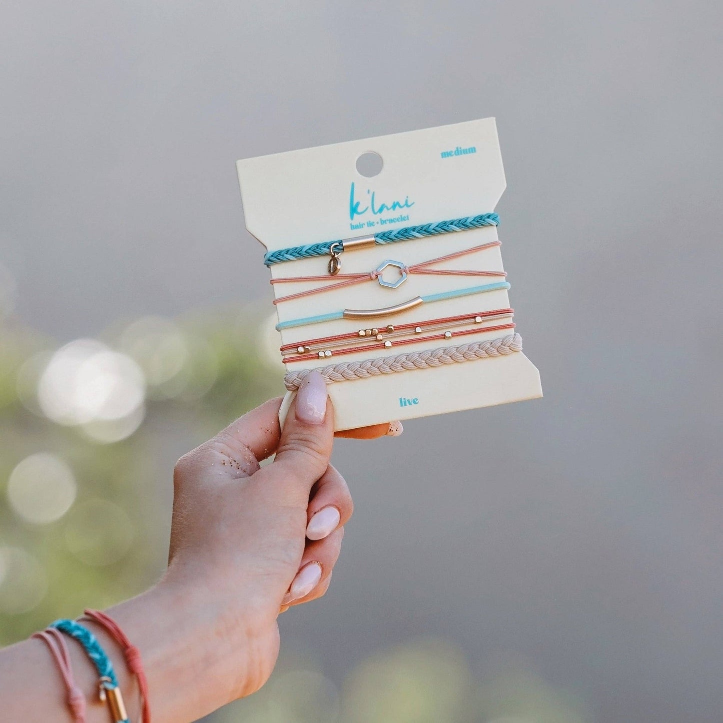 "Live" Hair Tie Bracelet Set