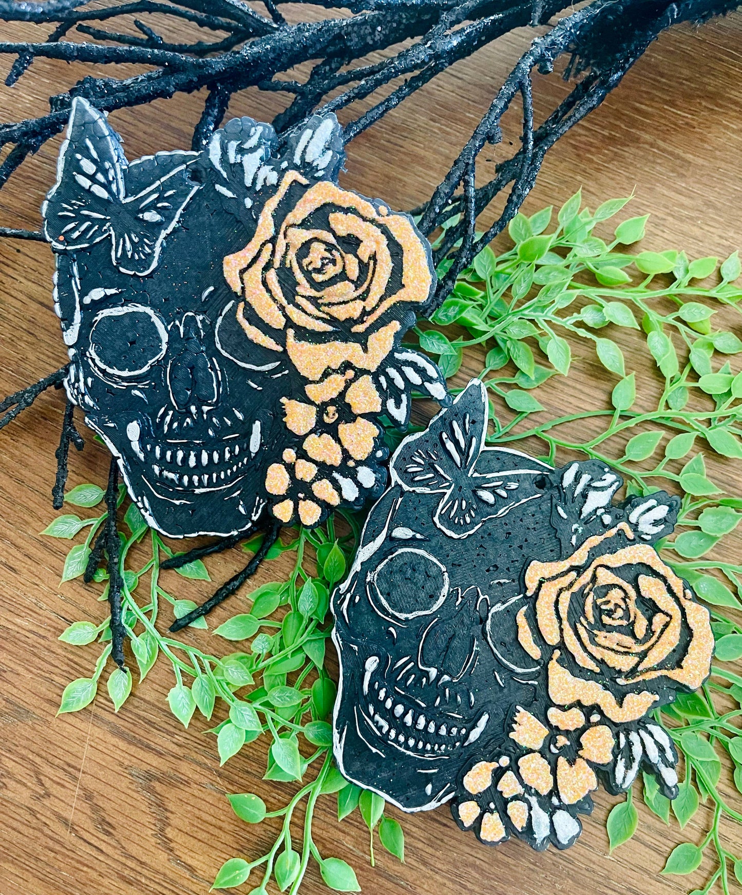 Halloween Floral Skull Car Freshie
