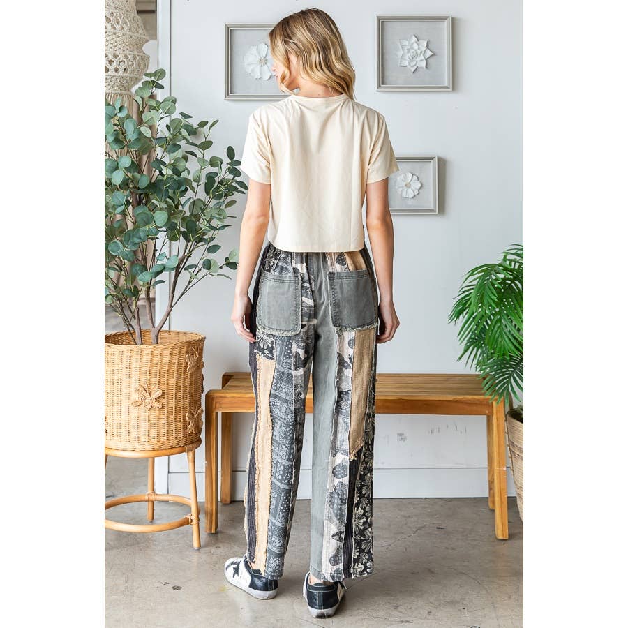 Oli & Hali mineral wash patchwork jeans