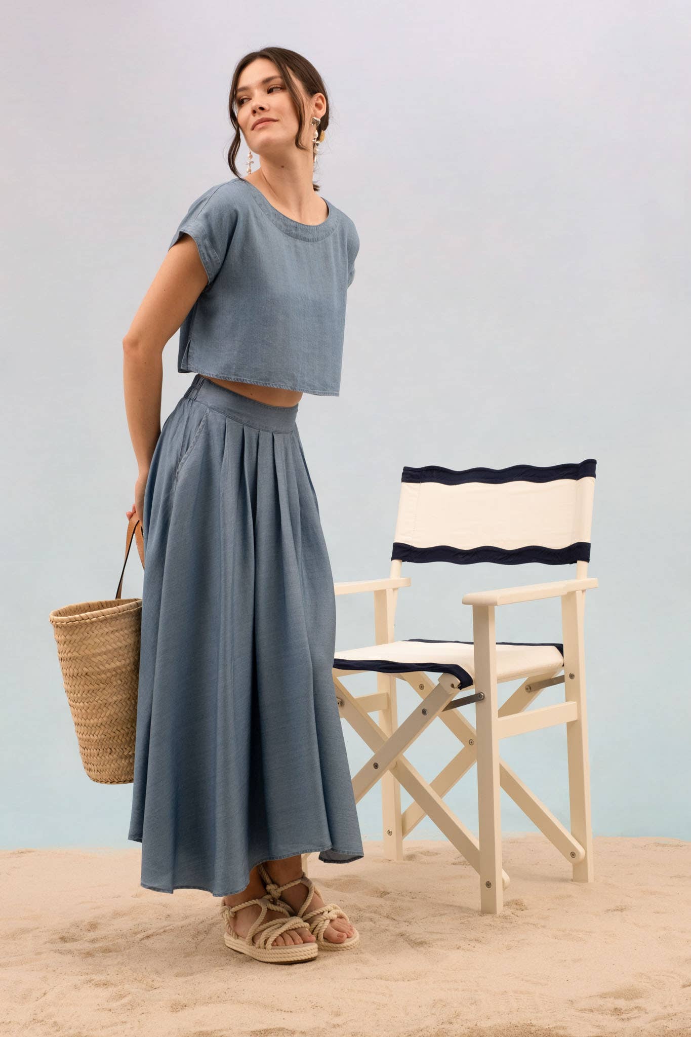 Sweet Dreams Chambray crop top