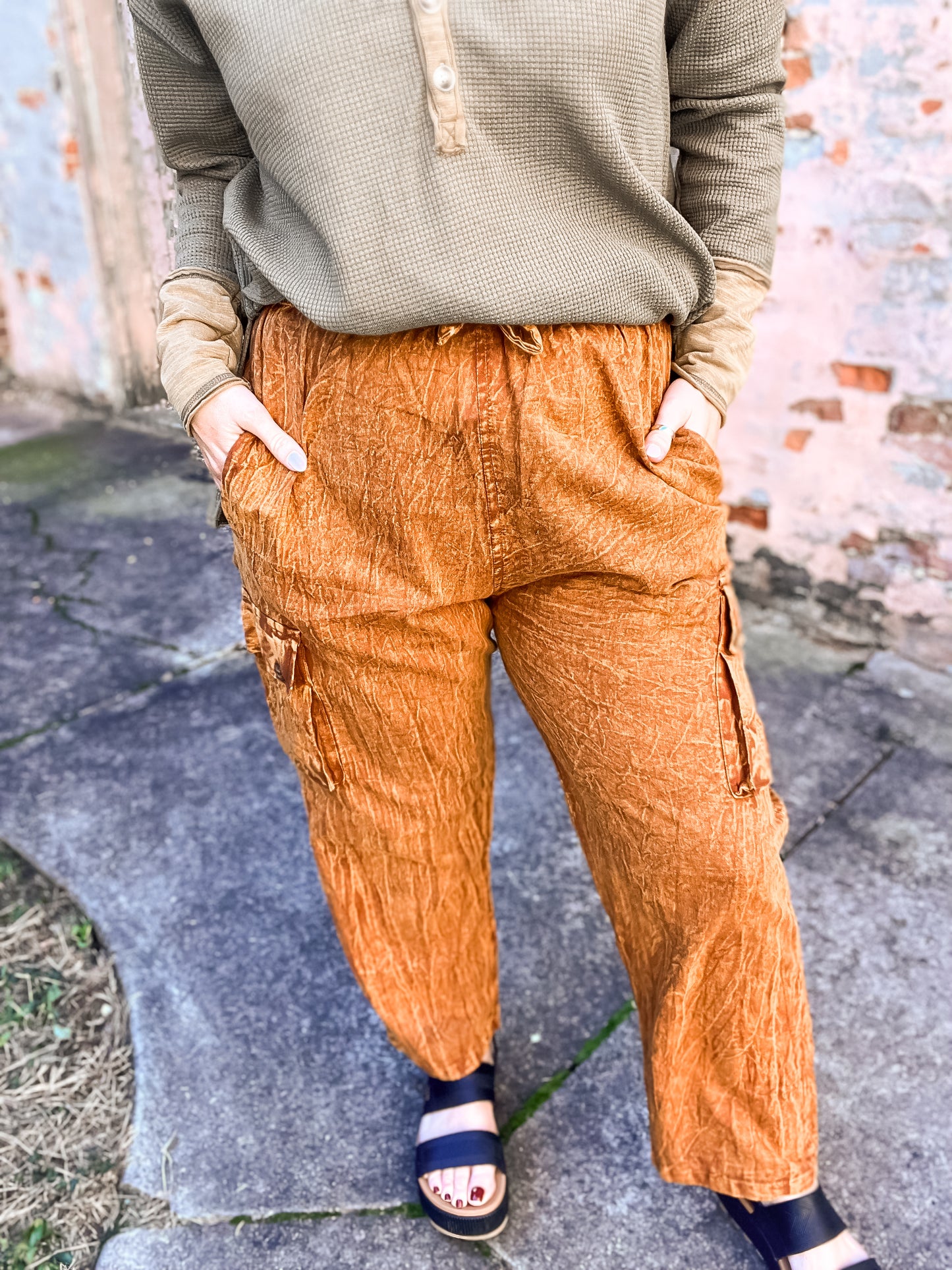 Handcrafted Mineral wash Cargo Pants