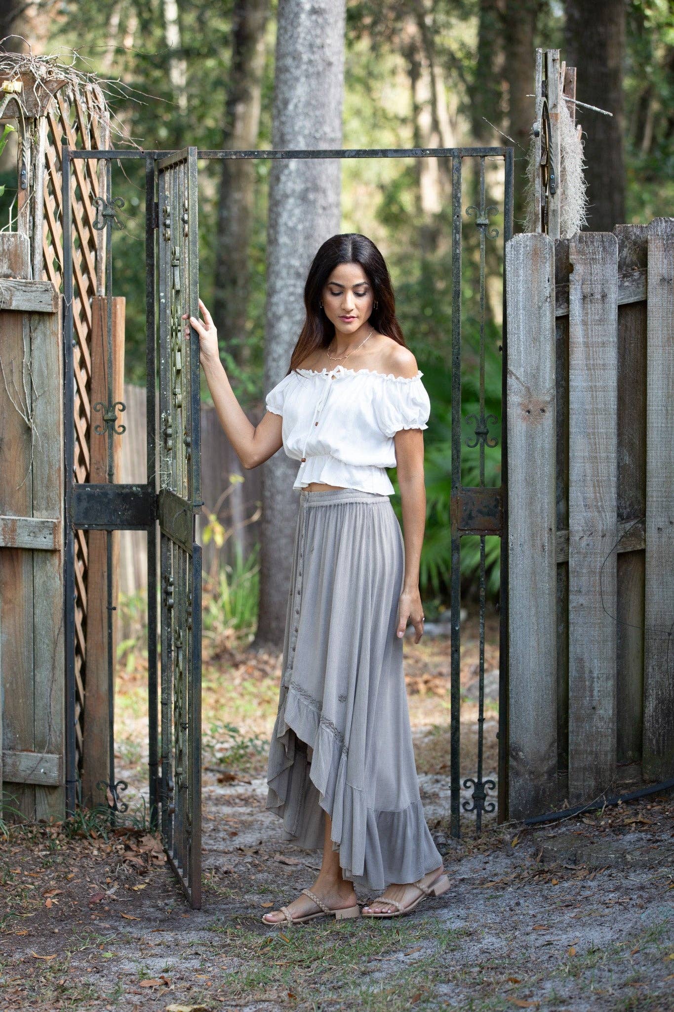 Handcrafted OS 0-12 Bohemian Dipped Hem Skirt