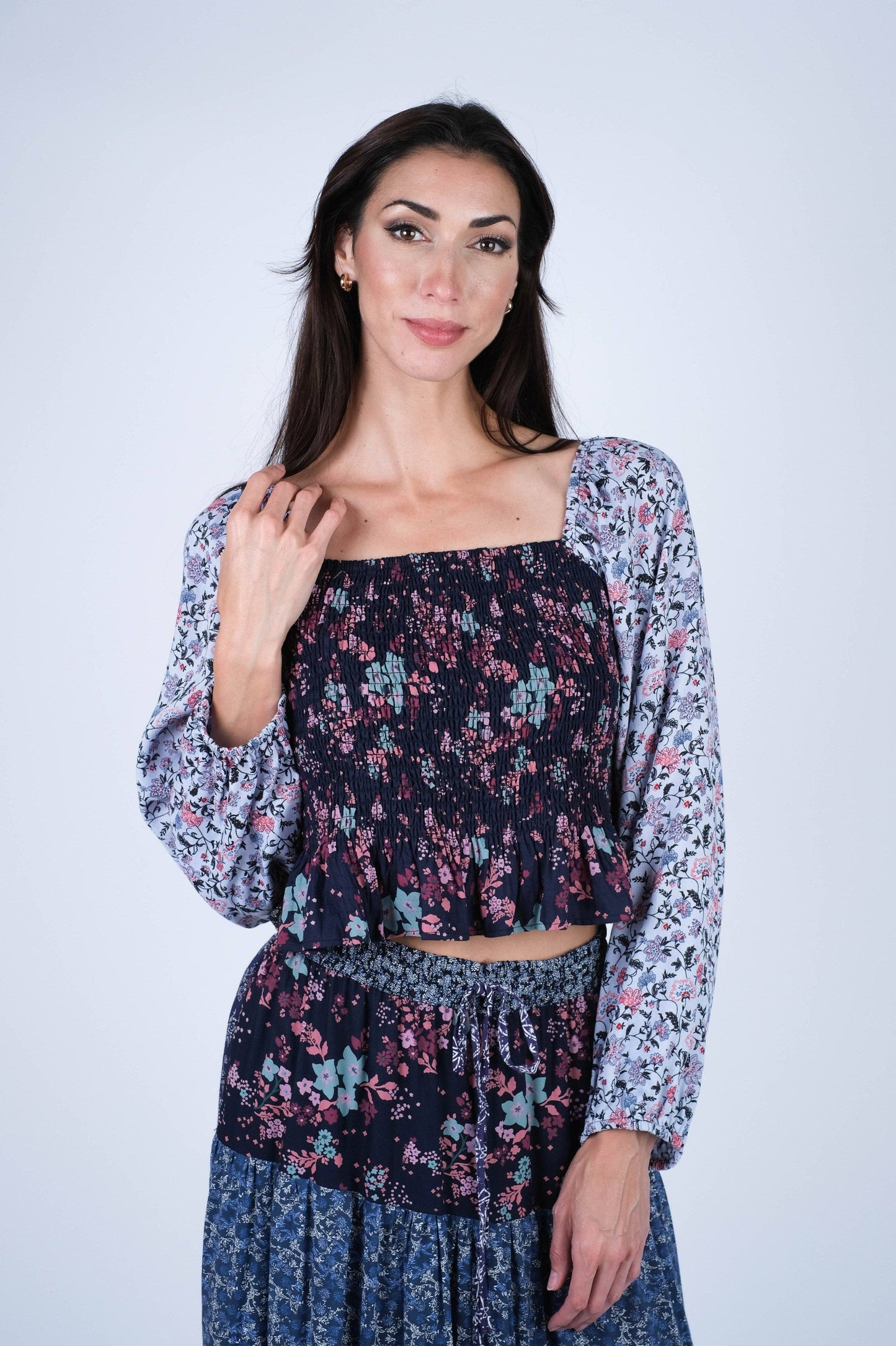 Handcrafted Hi lo Floral Skirt