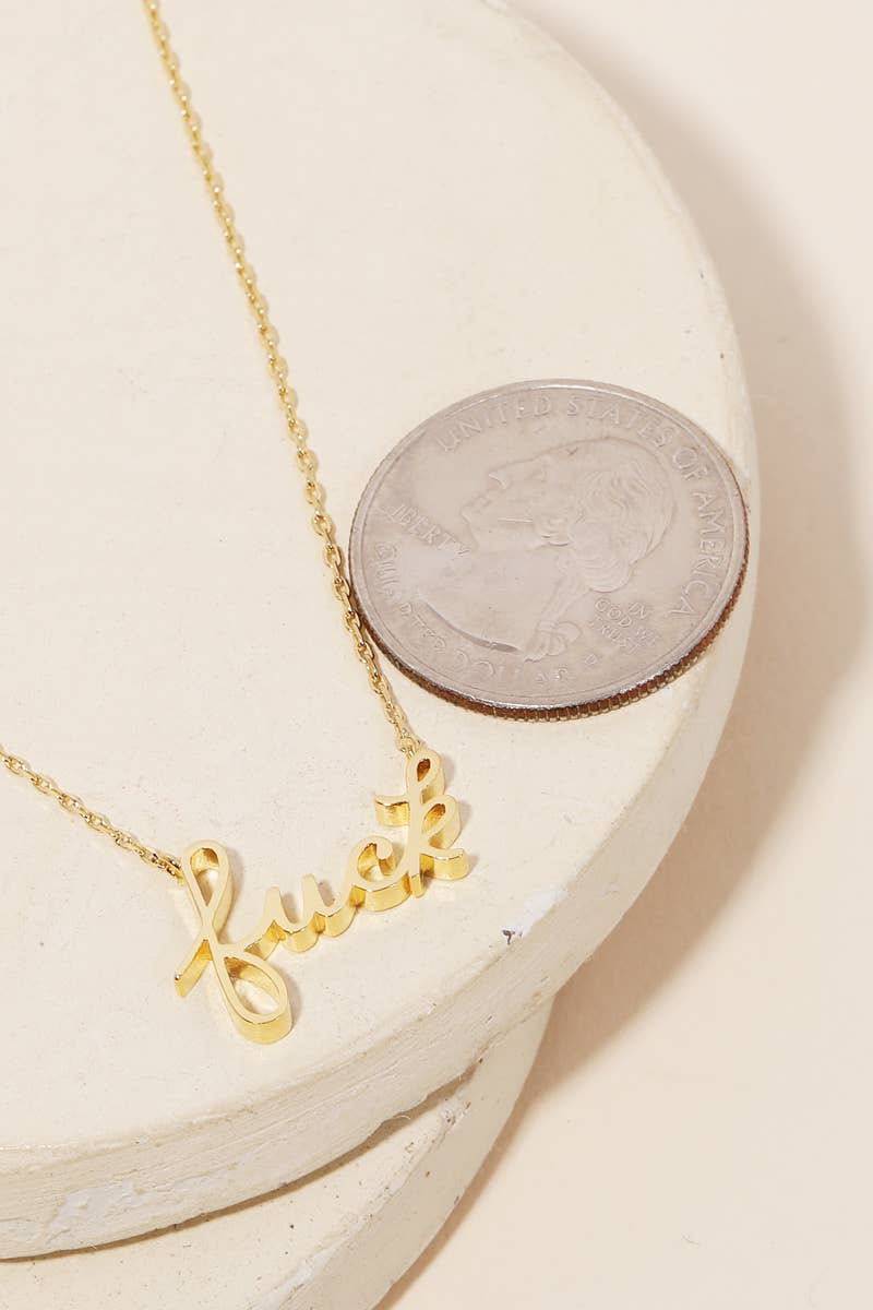 cursive Fuck Pendant Necklace