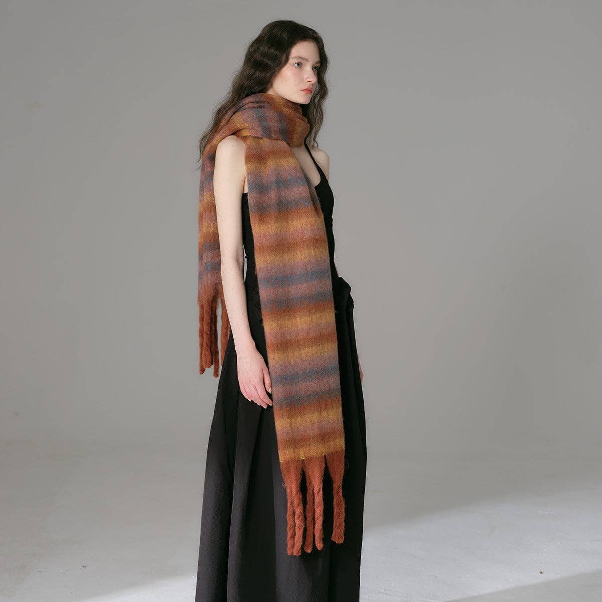 Vintage inspired Long Stripe Scarf