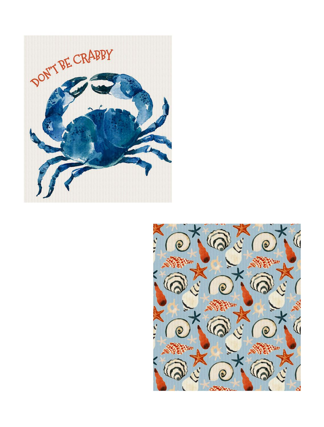 Reusable Dish Cloth, Crab, Set of 2