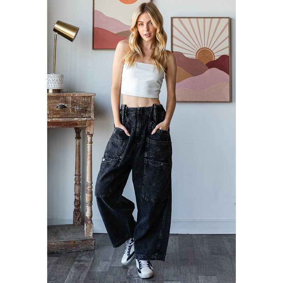Oli & Hali mineral wash cargo jeans