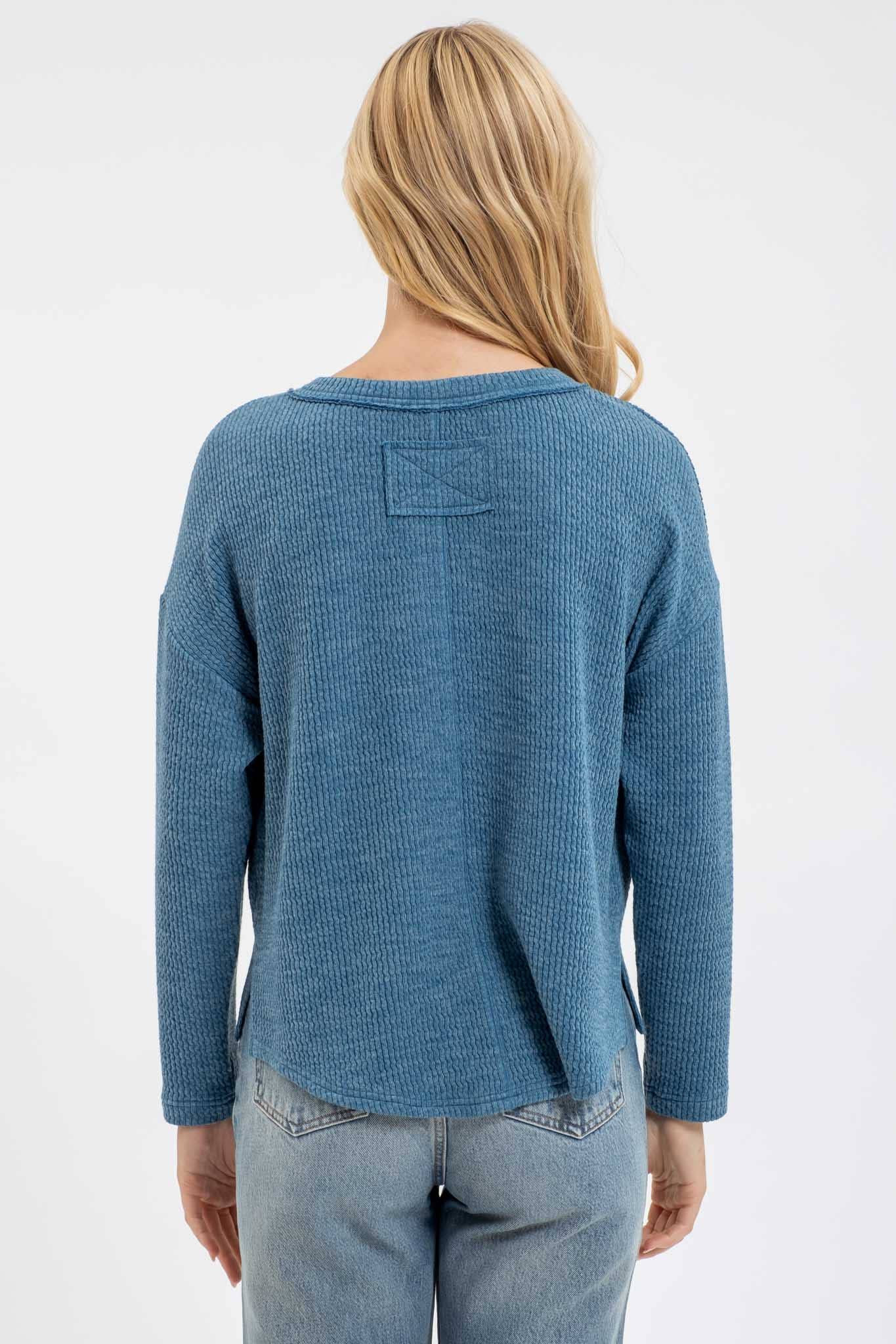 Scout waffle knit henley top