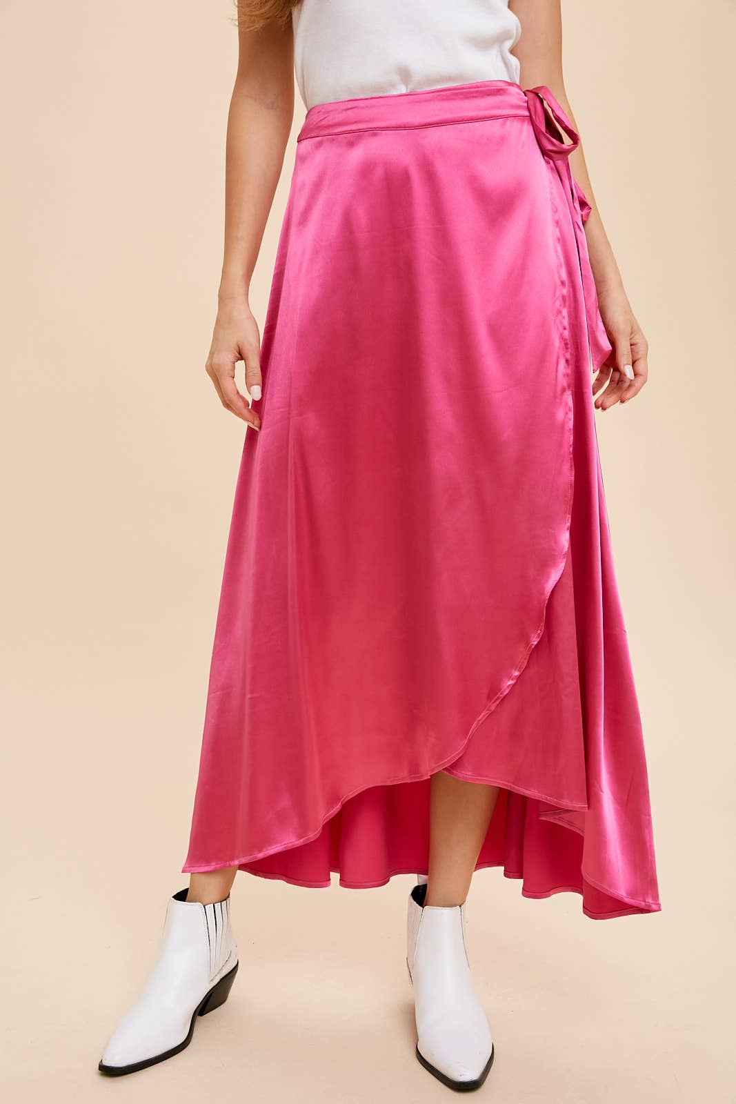 Averie satin wrap skirt