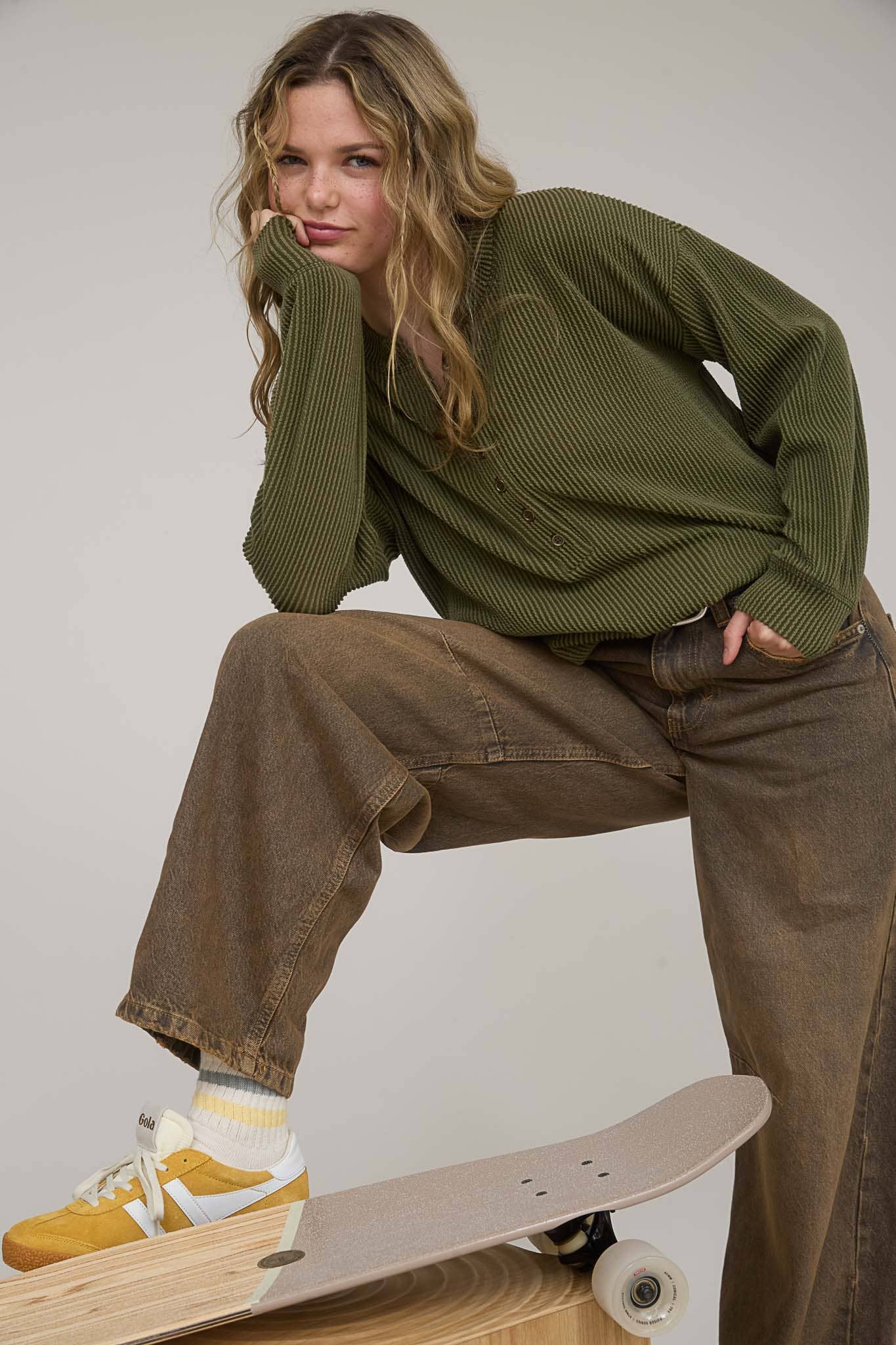 Clean Slate Washed ribbed knit top