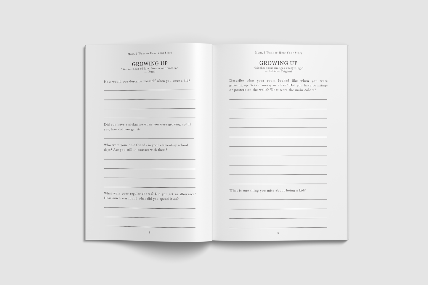 Mom, I Want to Hear Your Story Journal