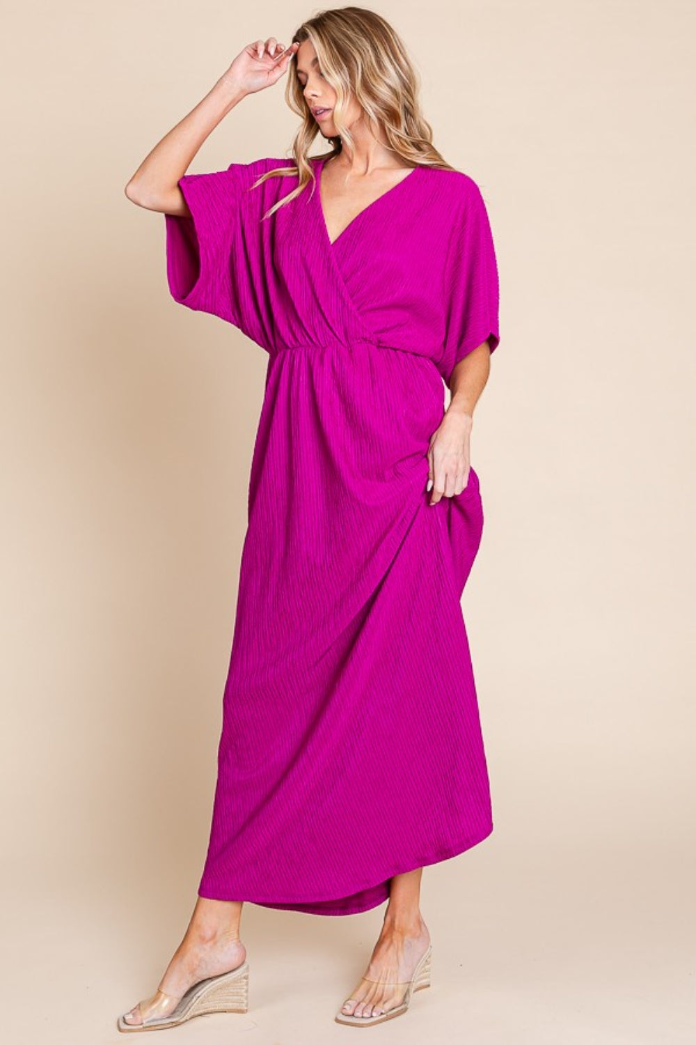 ONLINE EXCLUSIVE Surplice Maxi Dress with Pockets