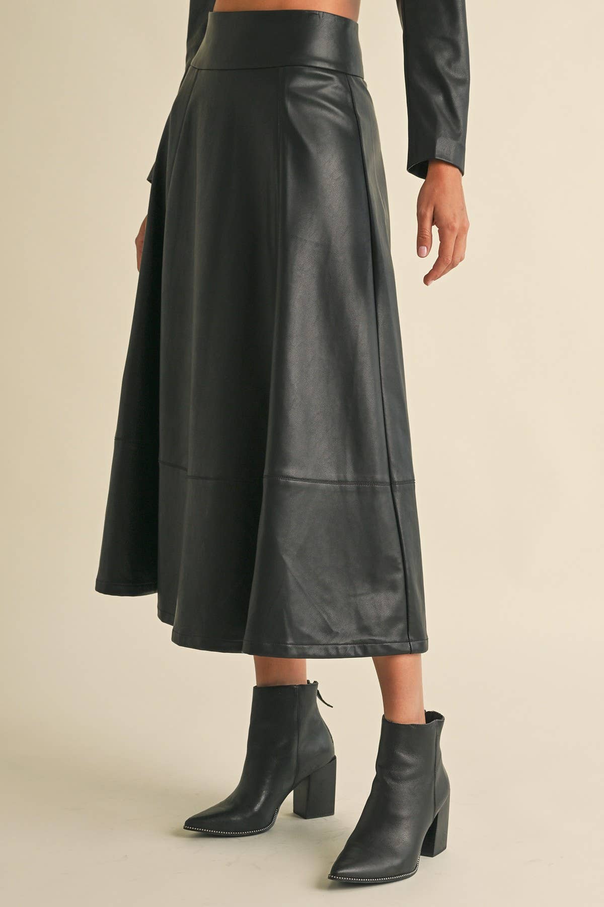 Faux leather Midi Skirt