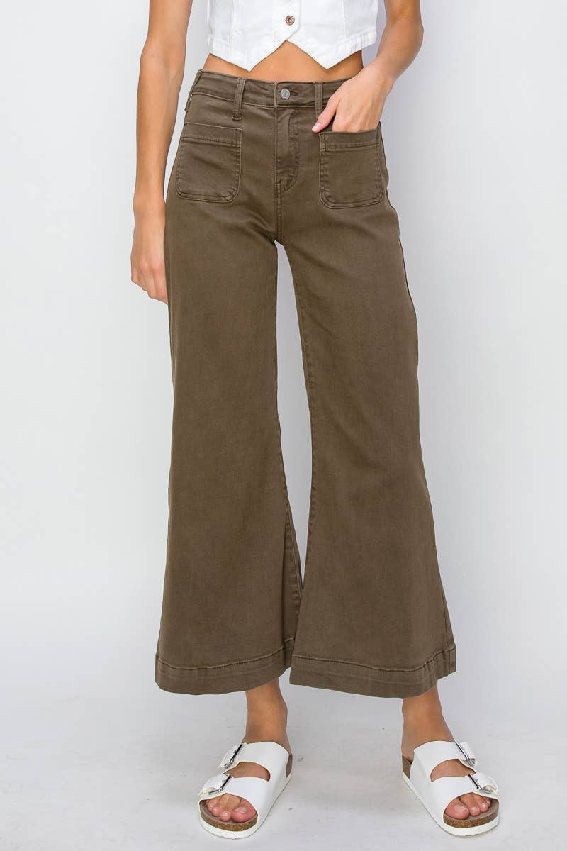 Artemis HIGH RISE STRETCH CROP PALAZZO JEANS