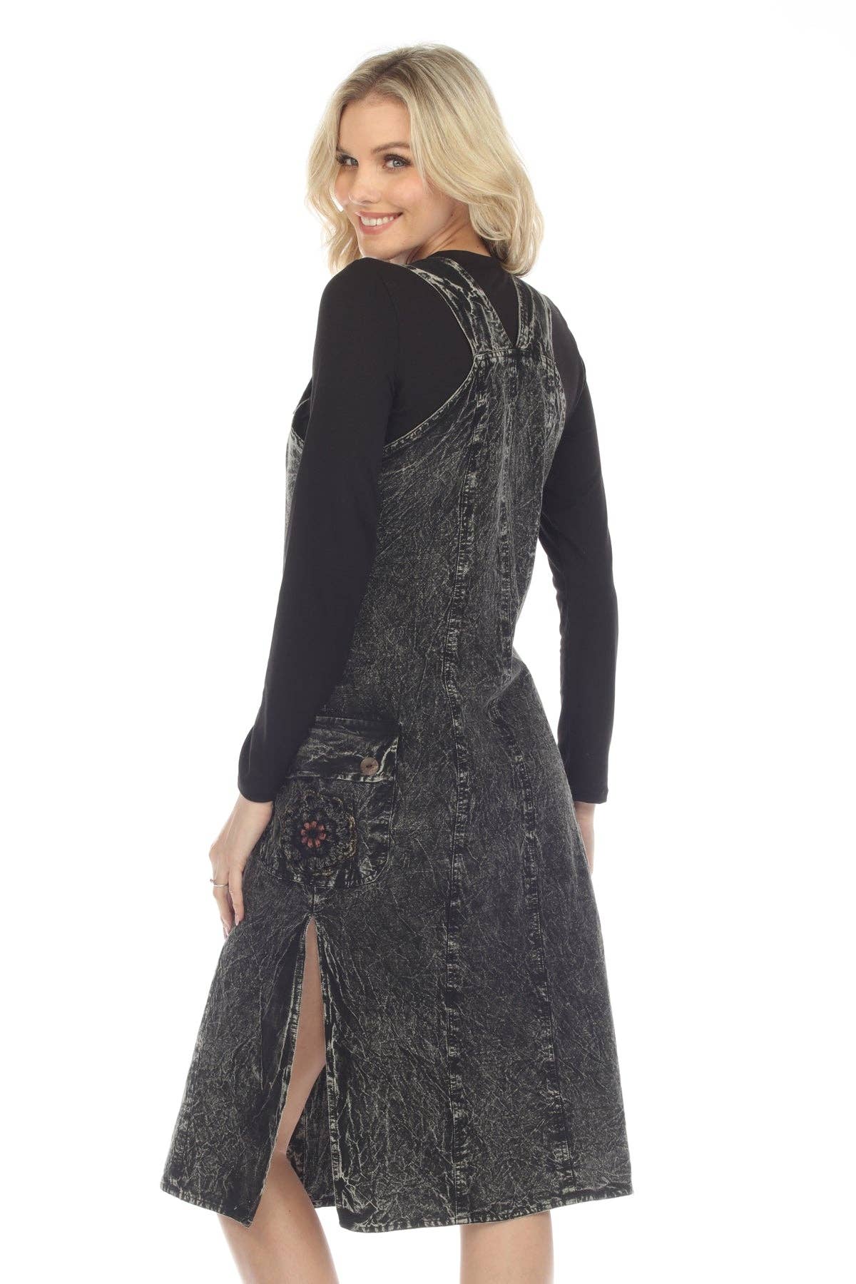 Stonewashed Cargo Organic Cotton Overall Dress