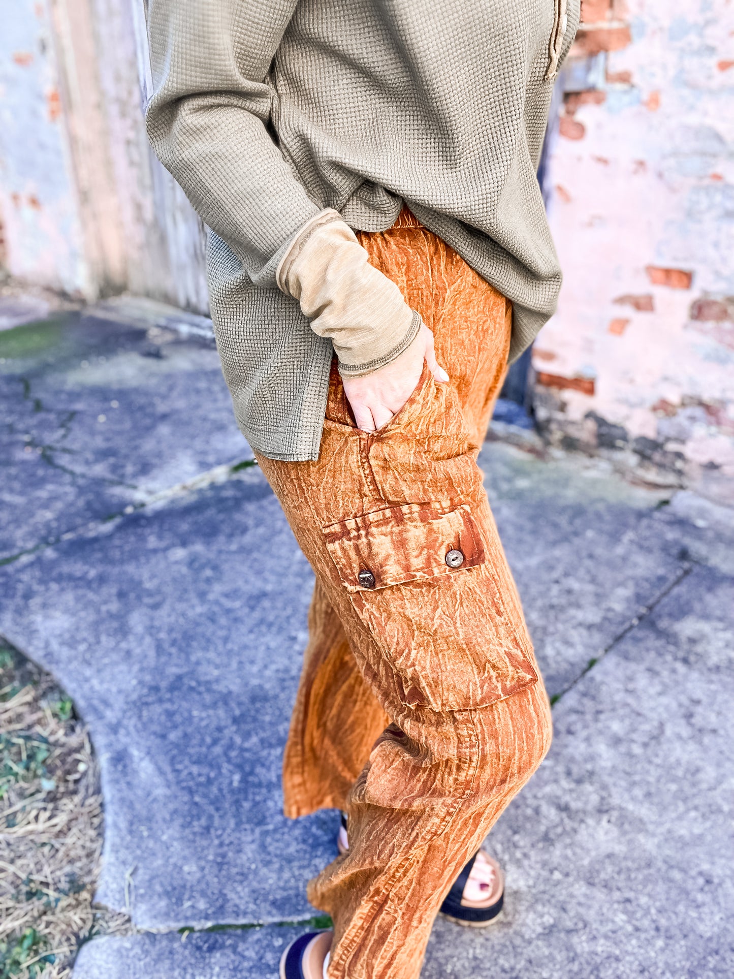 Handcrafted Mineral wash Cargo Pants