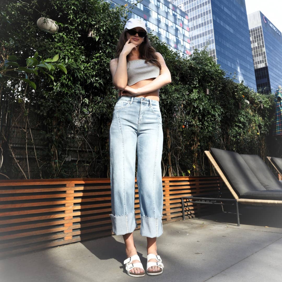 Artemis Denim high rise wide leg jeans