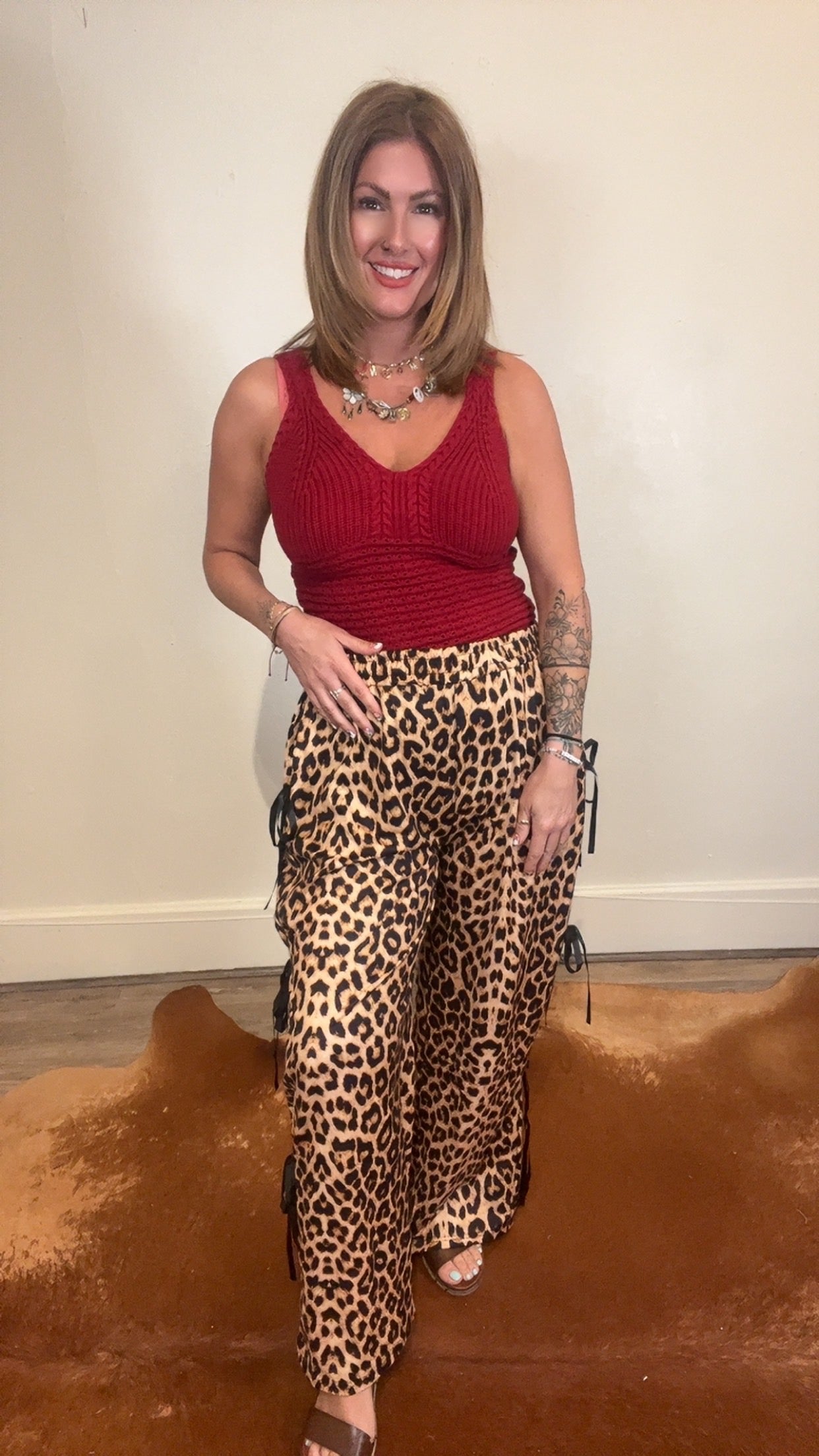 Leopard Bow tie Pants