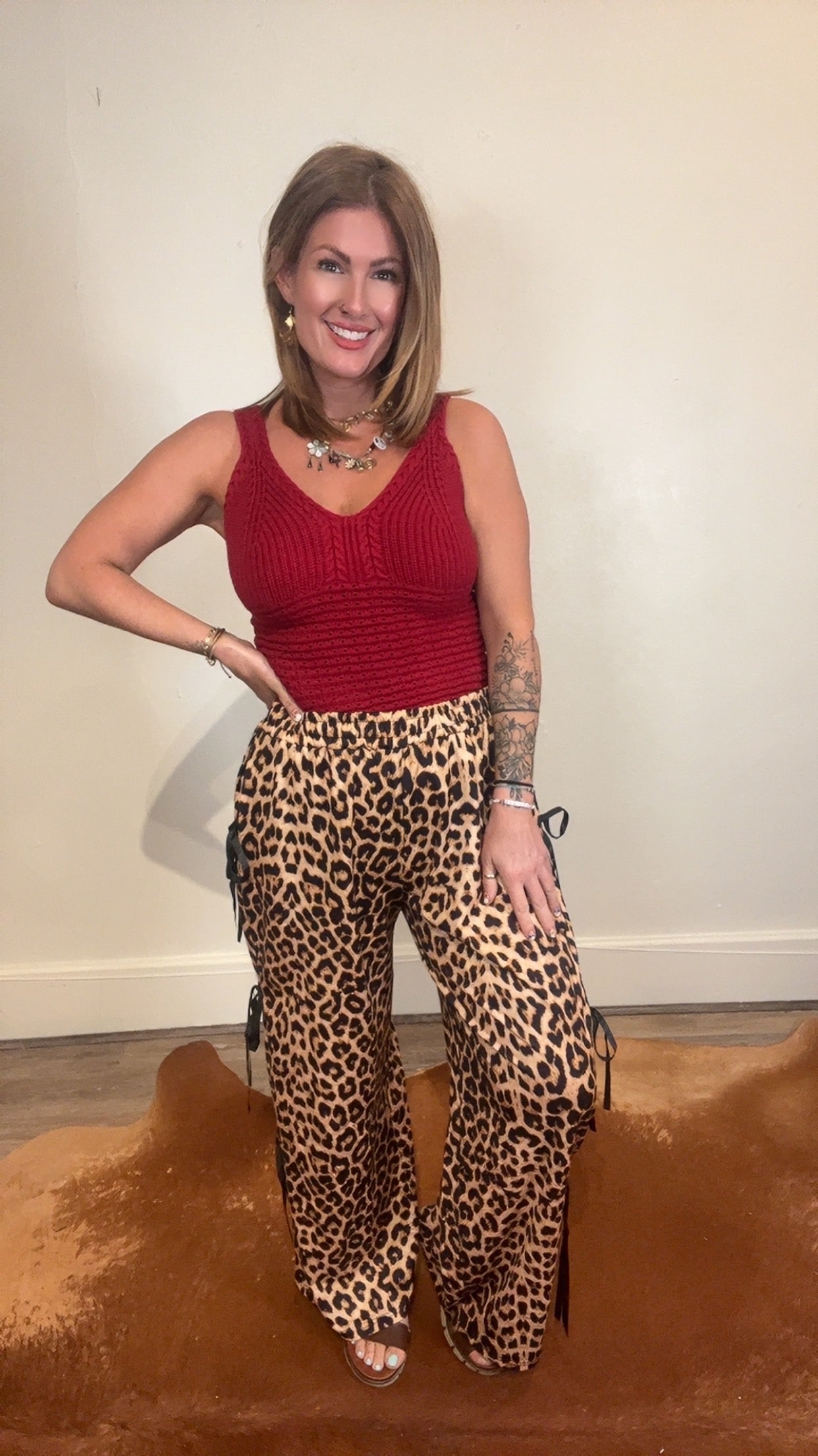Leopard Bow tie Pants