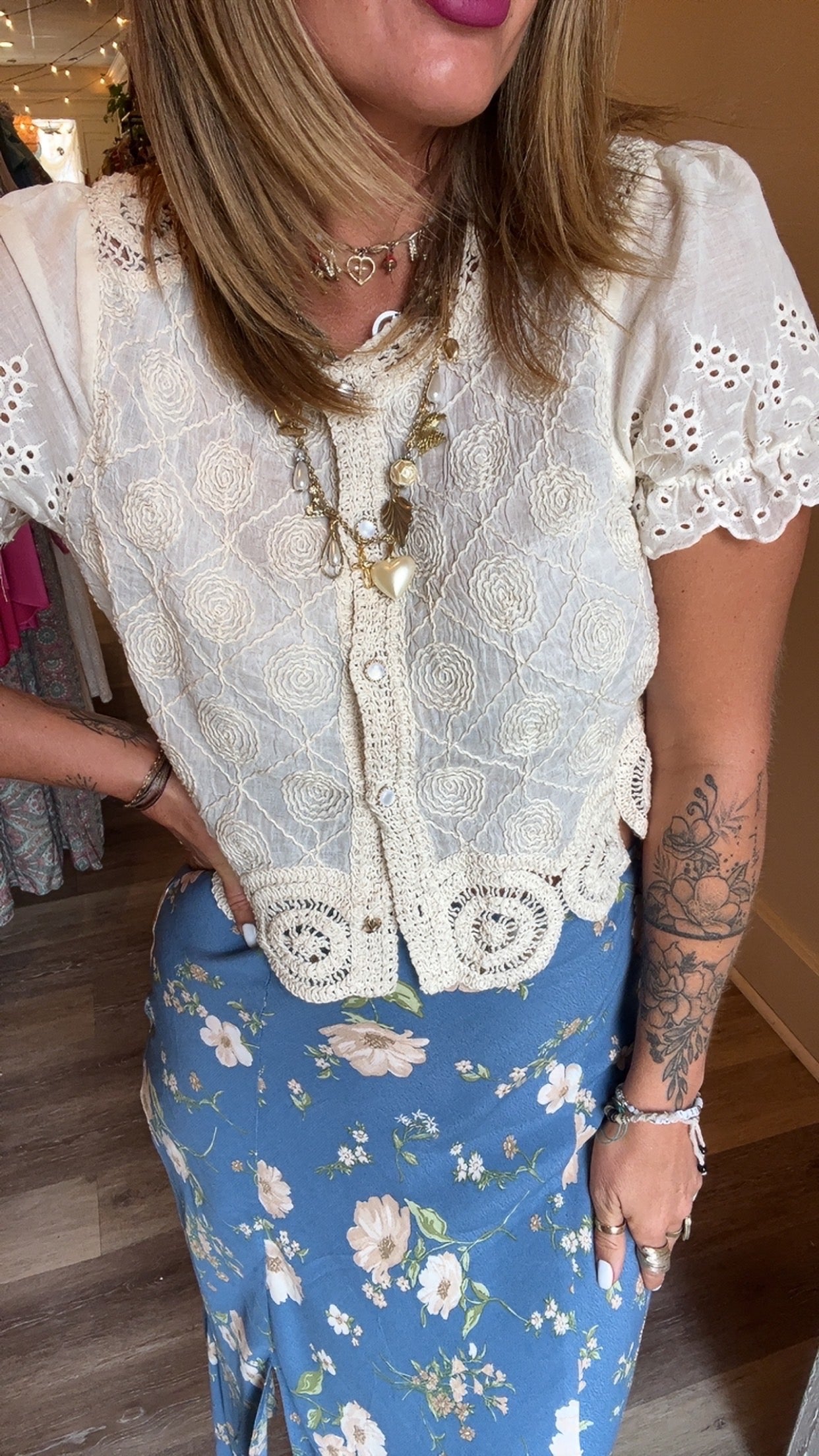 POL Victoria Button down top/cardigan