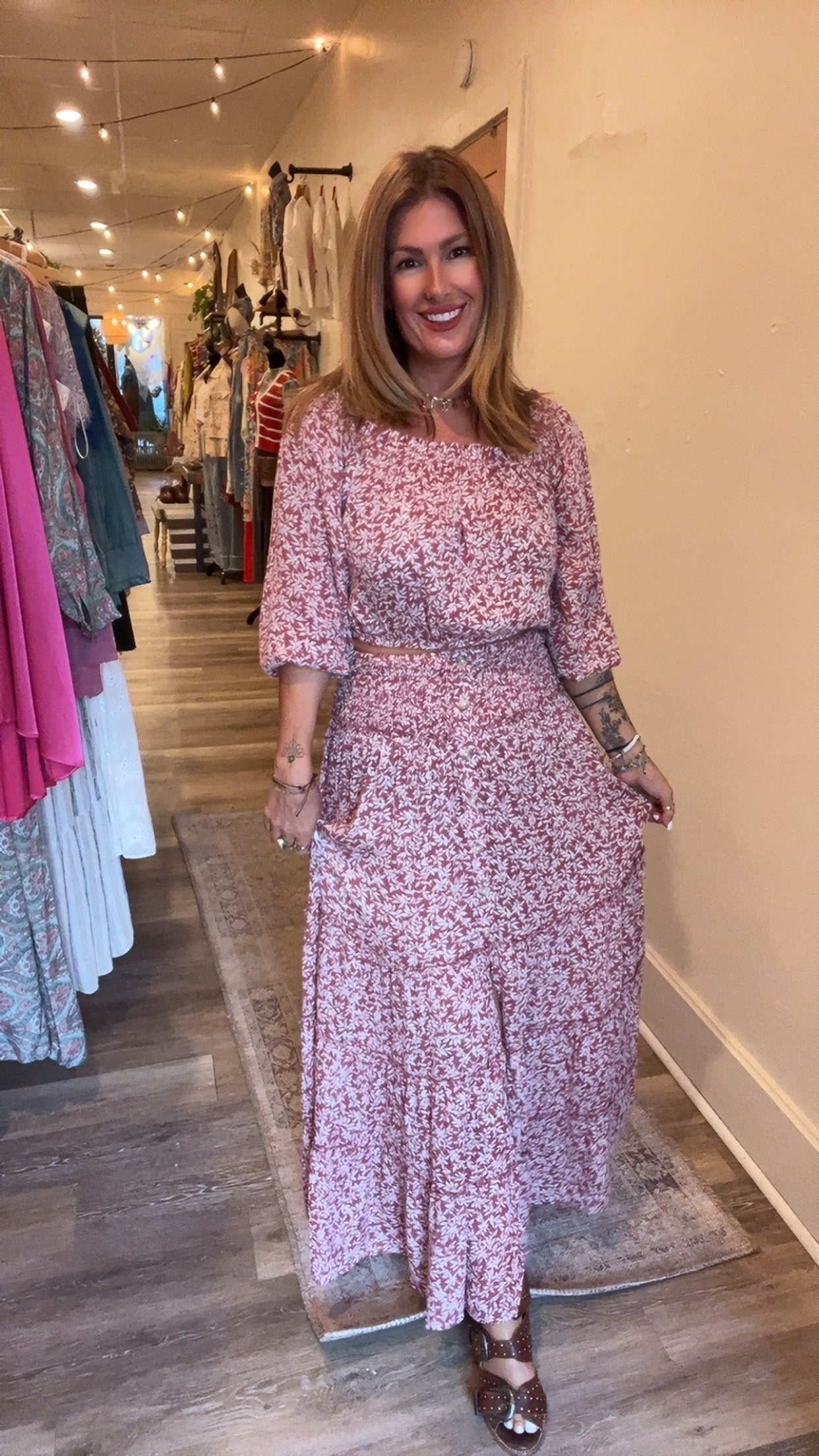 Laurel Floral smocked skirt