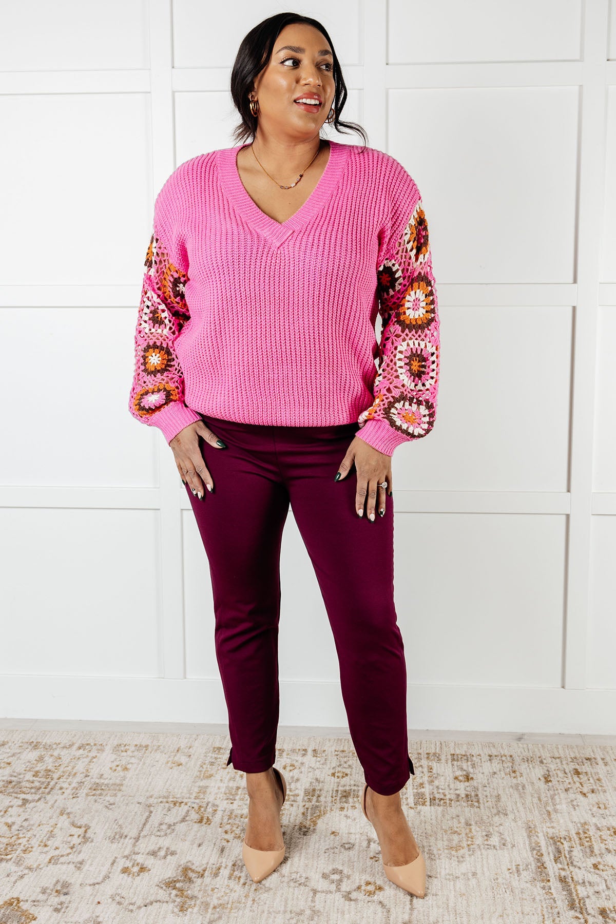 ONLINE EXCLUSIVE Can't Stop this Feeling V-Neck Knit Sweater