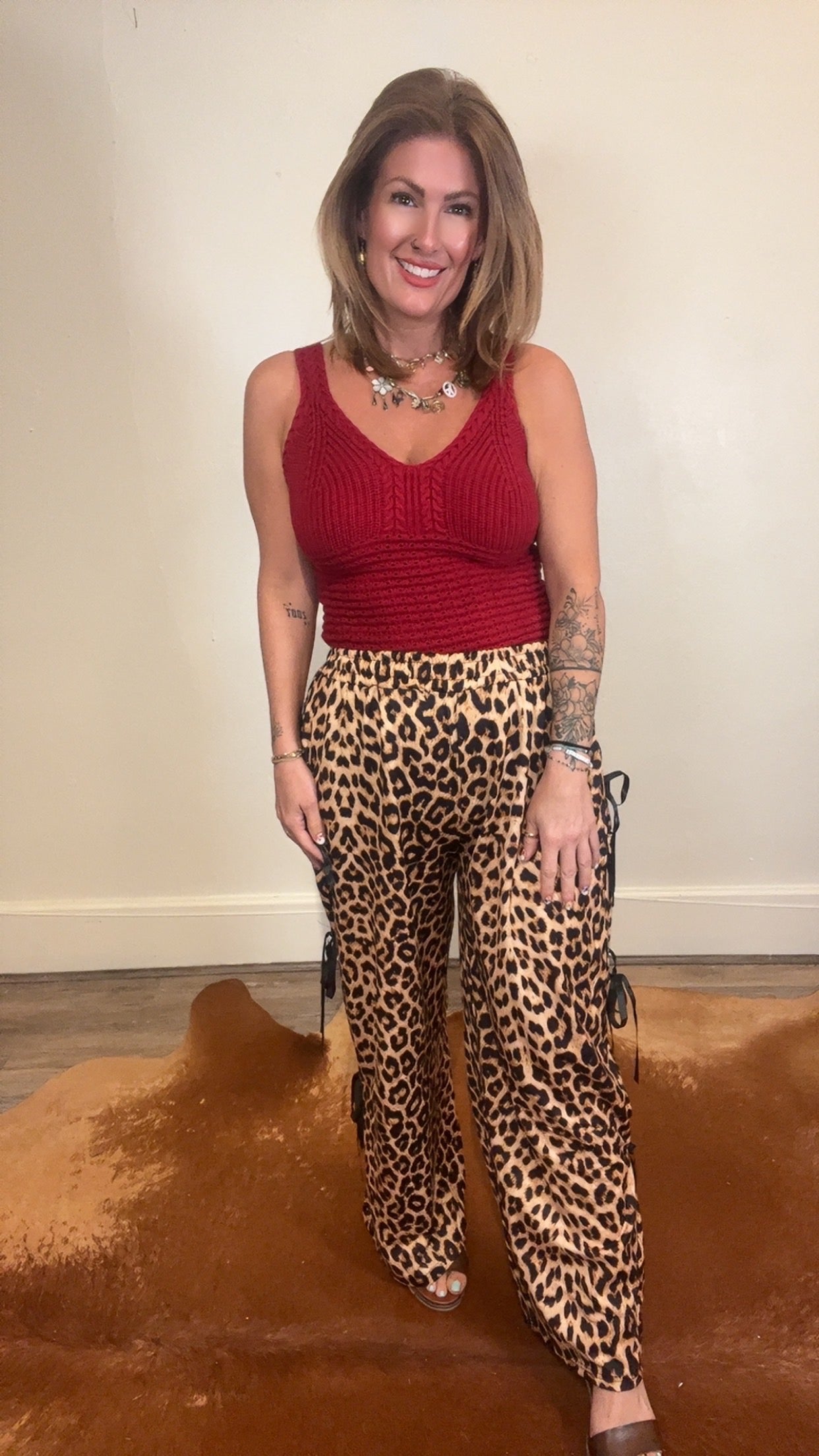 Leopard Bow tie Pants