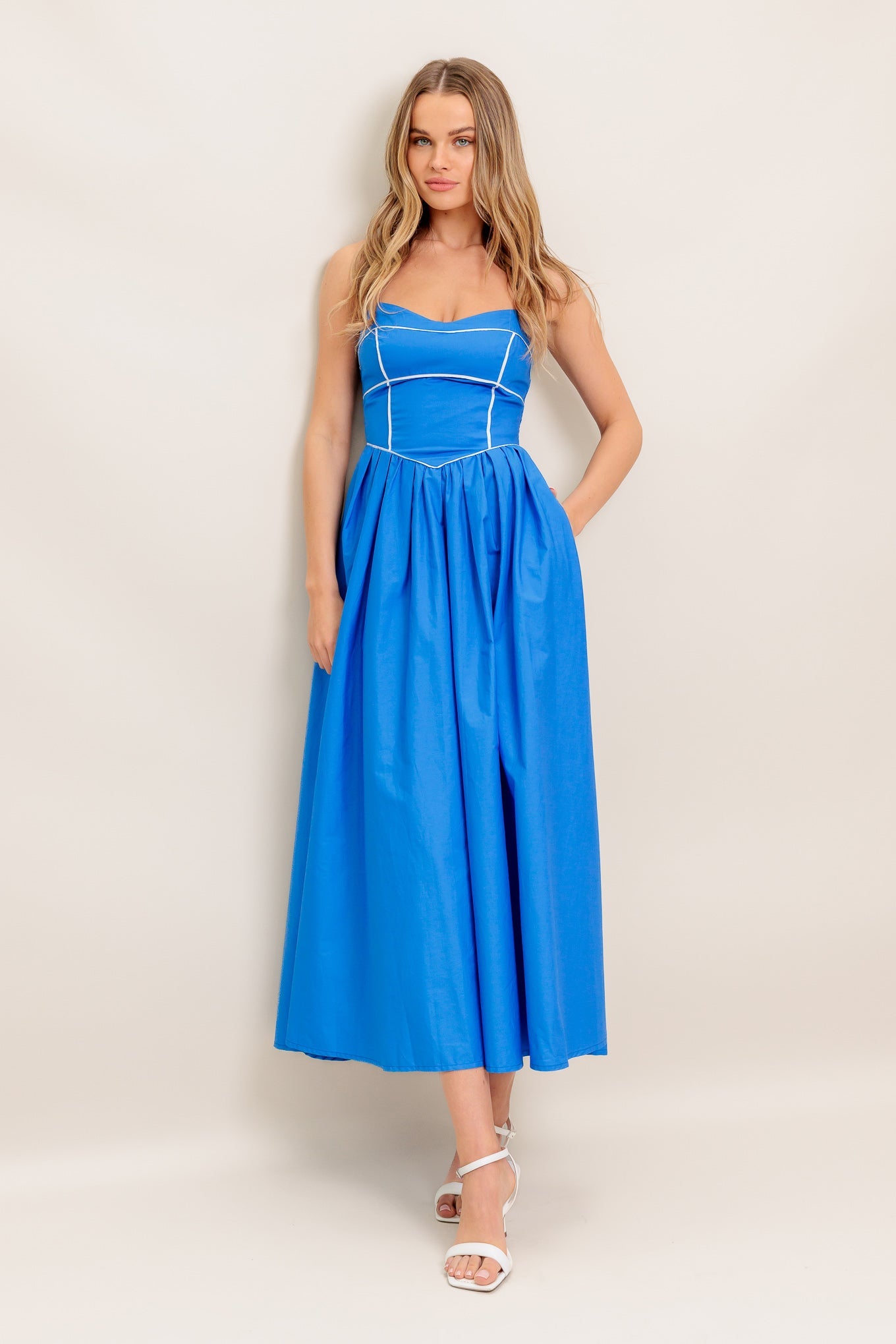 ONLINE EXCLUSIVE - Knot blue midi dress
