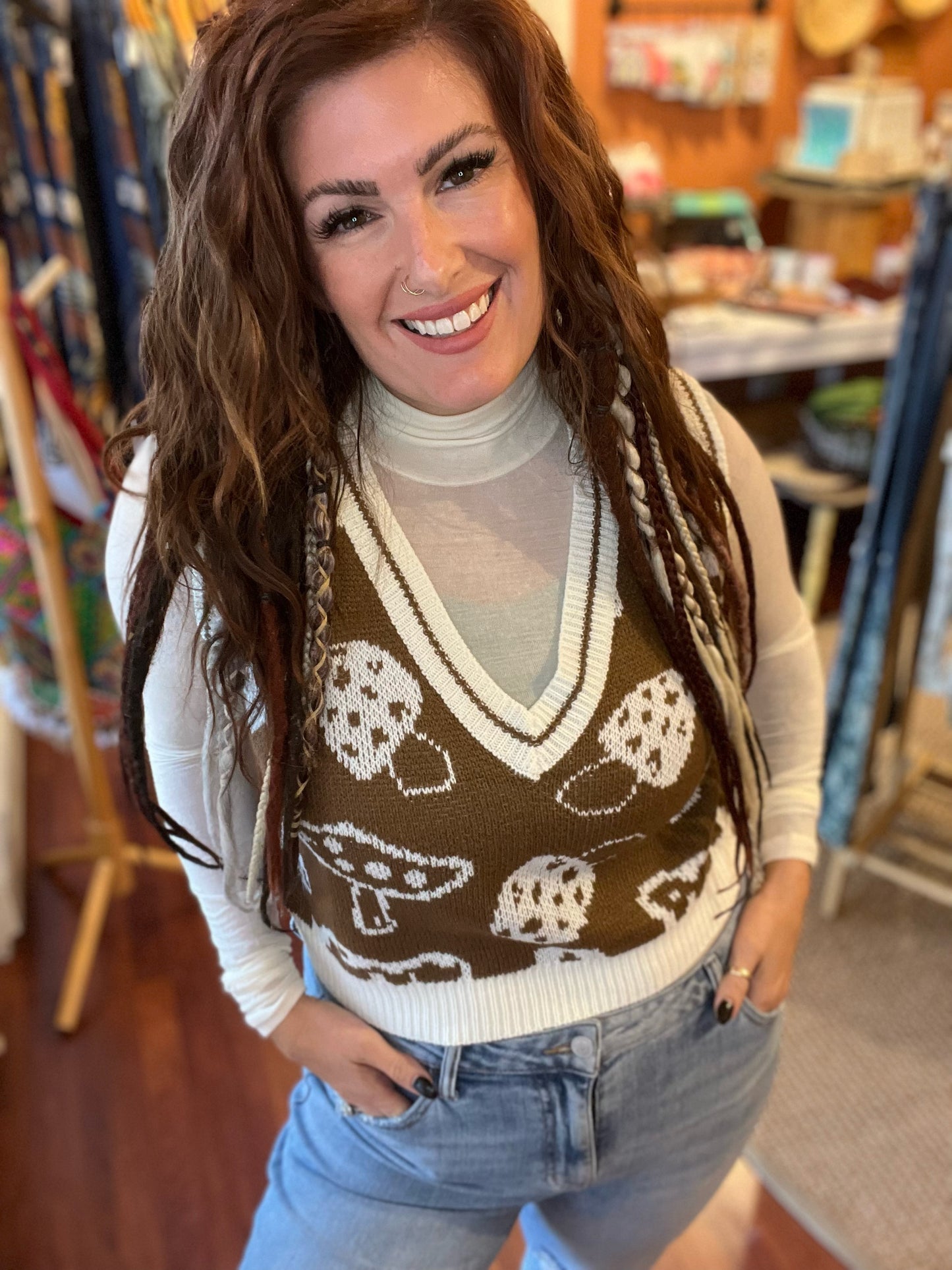 TENCEL SEE-THRU TURTLENECK TOP
