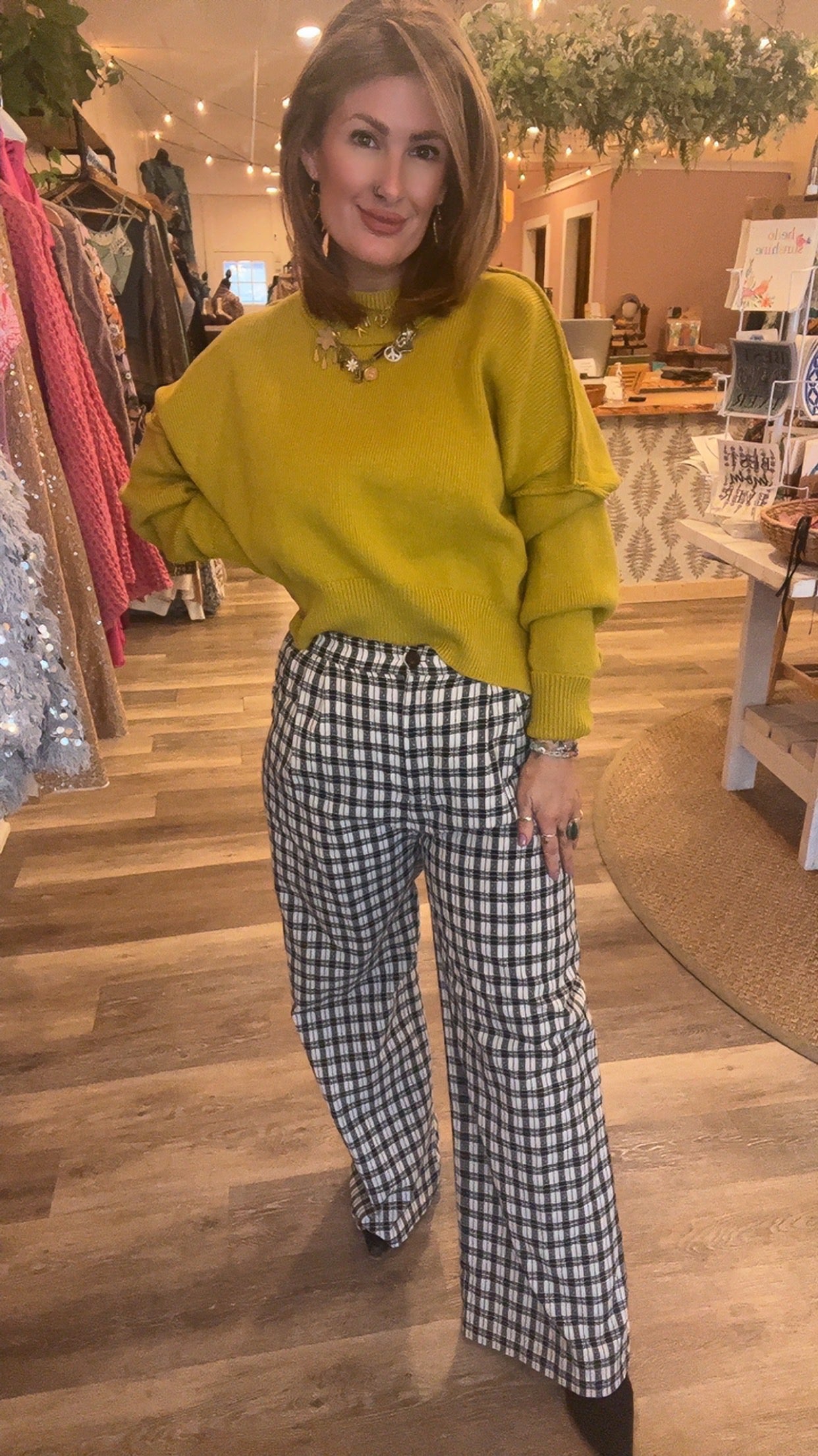 Molly Plaid Wide Leg Pants