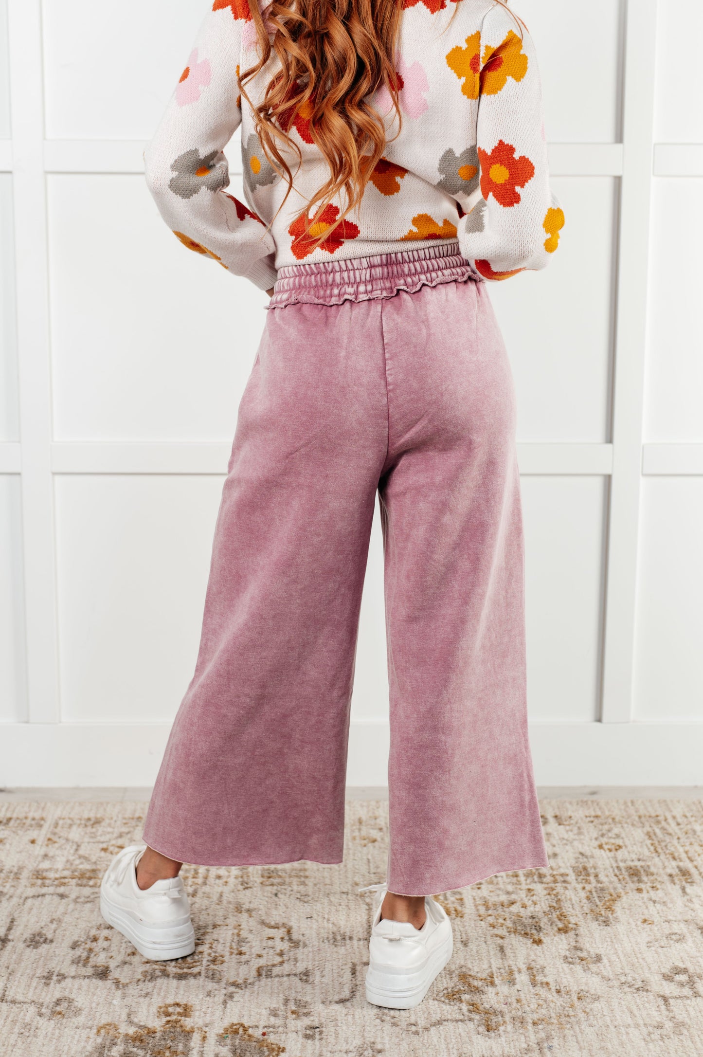 ONLINE EXCLUSIVE In or Out Wide Leg Cropped Pants in Light Rose