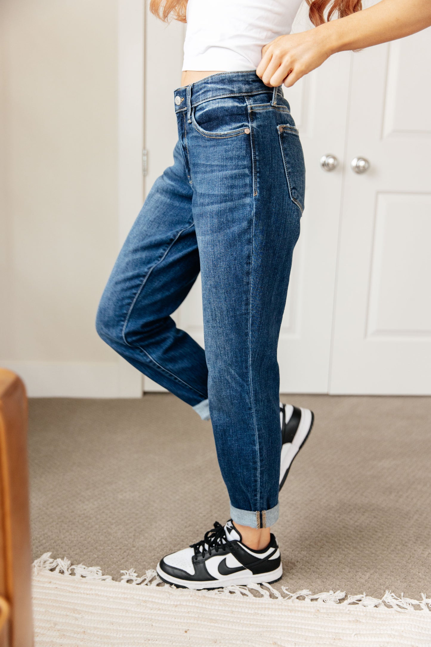 ONLINE EXCLUSIVE JUDY BLUE London Midrise Cuffed Boyfriend Jeans